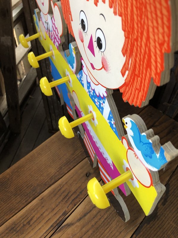 画像10: 70s Vintage Raggedy Ann and Andy Wall Hanging Coat/ Hat Rack Kids Decor (A430)  