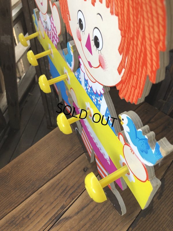 画像10: 70s Vintage Raggedy Ann and Andy Wall Hanging Coat/ Hat Rack Kids Decor (A430)  