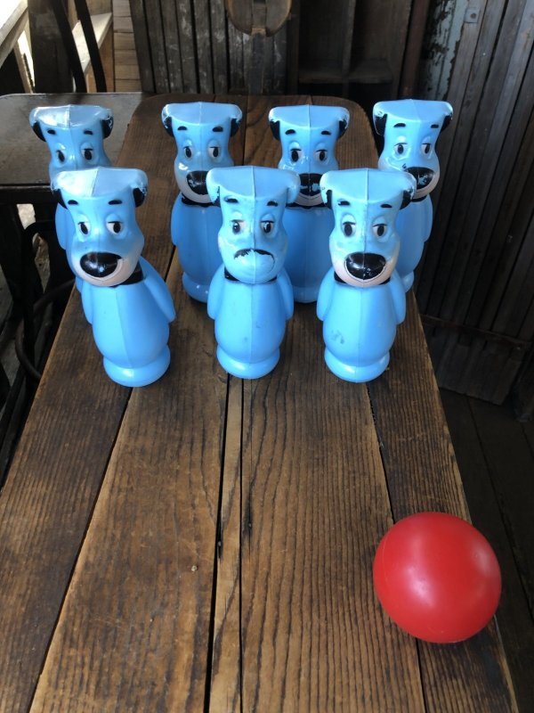 画像15: 60s Hanna-Barbera Huckleberry Hound Bowling Pins Plastic Blow Mold Figures (A429) 