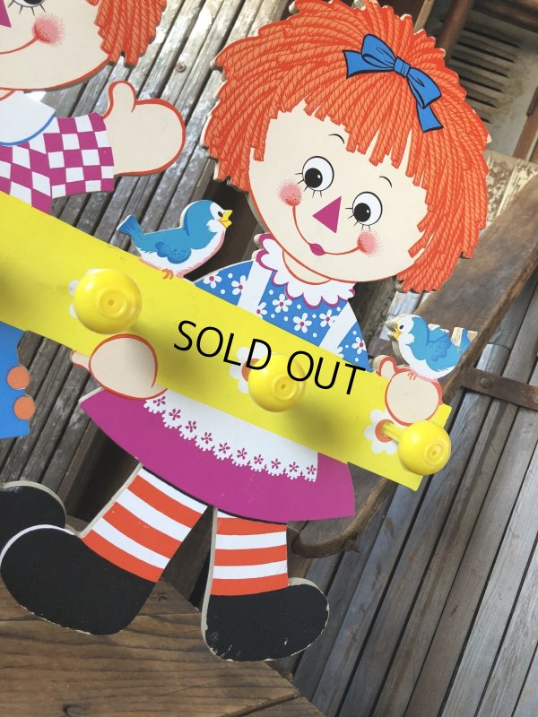 画像9: 70s Vintage Raggedy Ann and Andy Wall Hanging Coat/ Hat Rack Kids Decor (A430)  