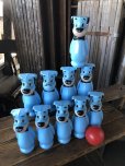 画像1: 60s Hanna-Barbera Huckleberry Hound Bowling Pins Plastic Blow Mold Figures (A429)  (1)
