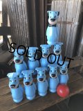 60s Hanna-Barbera Huckleberry Hound Bowling Pins Plastic Blow Mold Figures (A429) 