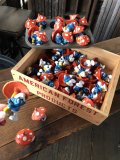 70s Vintage Smurfs Umbrella Mushroom PVC Figure (A431)  