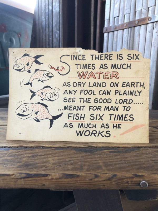 画像1: 50s Vintage Giant Comic Funny Postcard SINCE THERE IS SIX TIMES AS MUCH WATER (A441)  