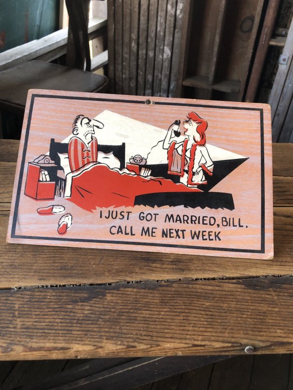 画像1: 50s Vintage Comic Card Plak Sign (A453)  
