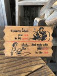 画像1: Vintage Funny Postcard Wooden Plaque It starts when... (A444)   (1)