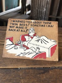  Vintage Funny Card  " I WARNED YOU ABOUT THESE TWIN BEDS! " (A462)  