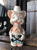 60s Vintage Sheriff’s Deputy Bear Rubber Vinyl Squeaky Toy (A472)