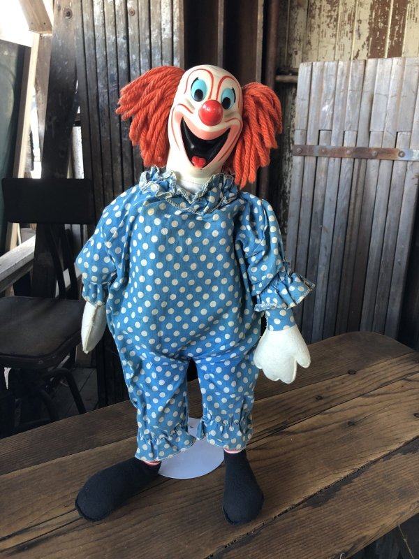 画像1: 60s Vintage Mattel Bozo the Clown Pullstring Talking Doll (A482)