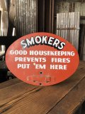 50s Vintage Smokers Gas Station Heavy Metal Display Sign (A505)   