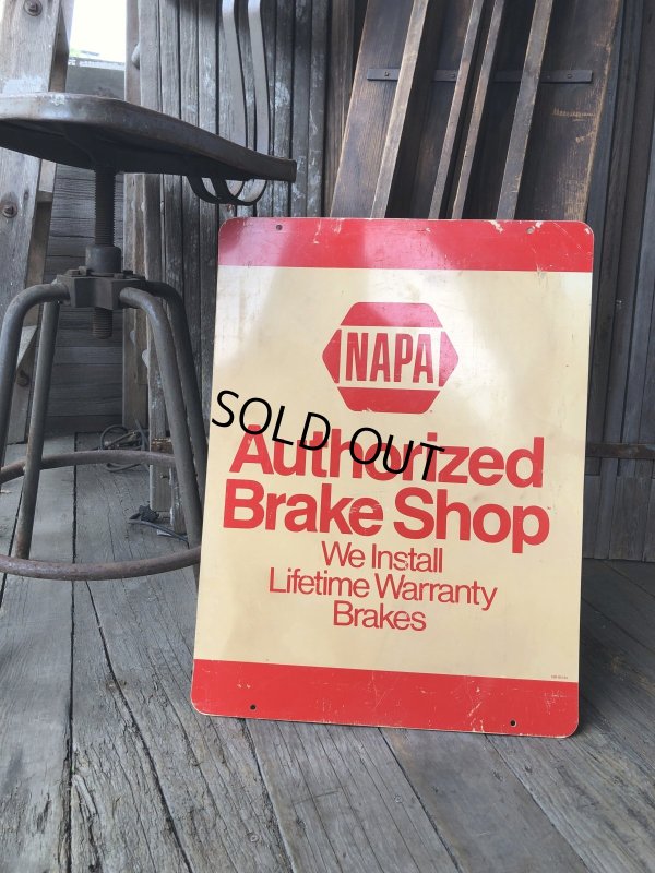 画像1: Vintage NAPA Authorized Brake Shop Double Sided Sign (A506)  