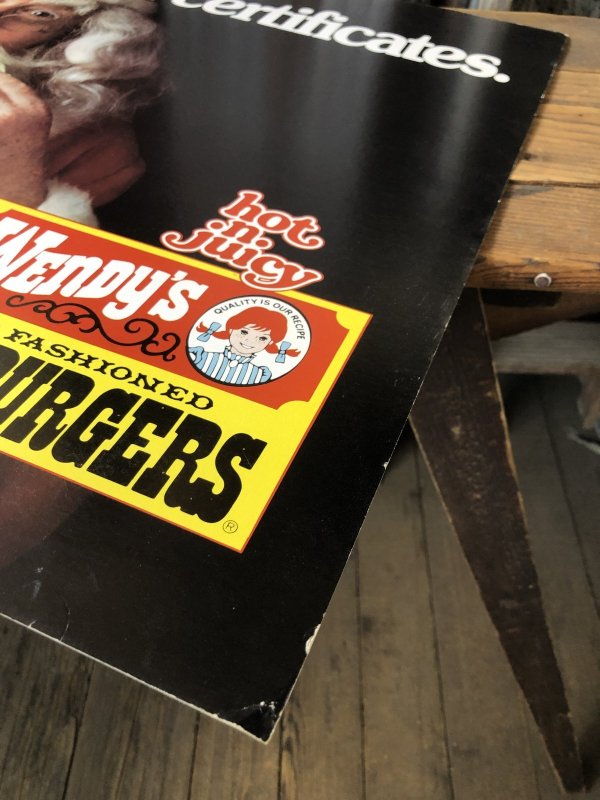 画像4: 70s Vintage Wendys Advertising Cardboard Store Display Sign (A508)  