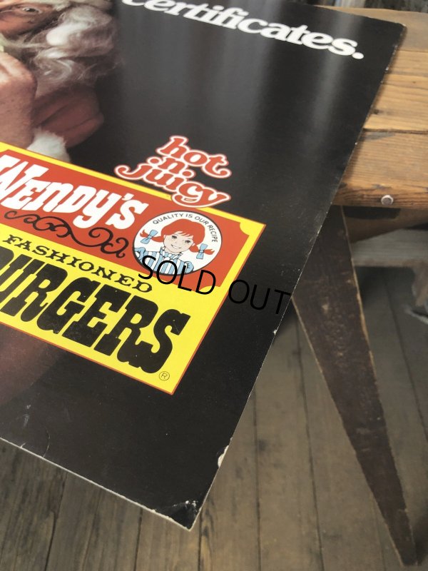 画像4: 70s Vintage Wendys Advertising Cardboard Store Display Sign (A508)  