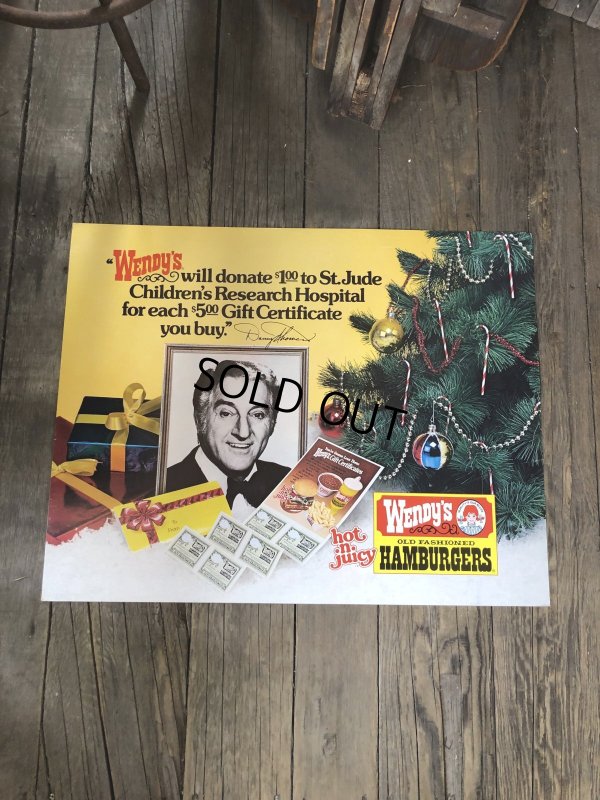 画像2: 70s Vintage Wendys Advertising Cardboard Store Display Sign (A507)  