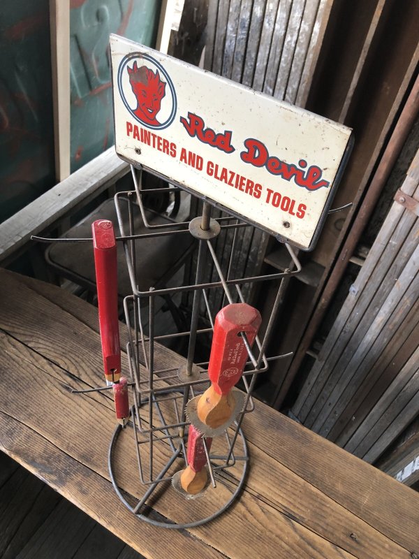 画像14: Vintage Advertising Red Devil Paint Painters And Glaziers Tool Store Display Rack HTF!!! (A509)  
