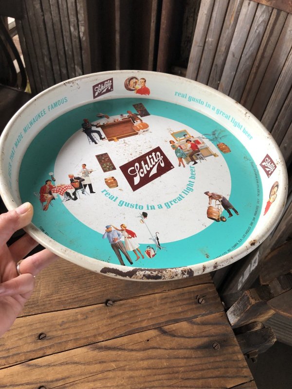 画像9: 60s Vintage Schlitz Beer Metal Tray (A512)