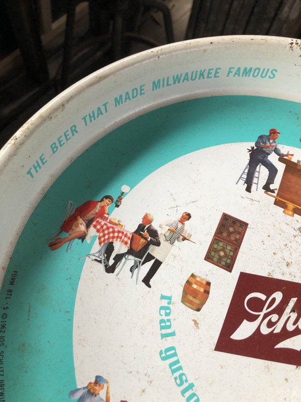 画像6: 60s Vintage Schlitz Beer Metal Tray (A512)