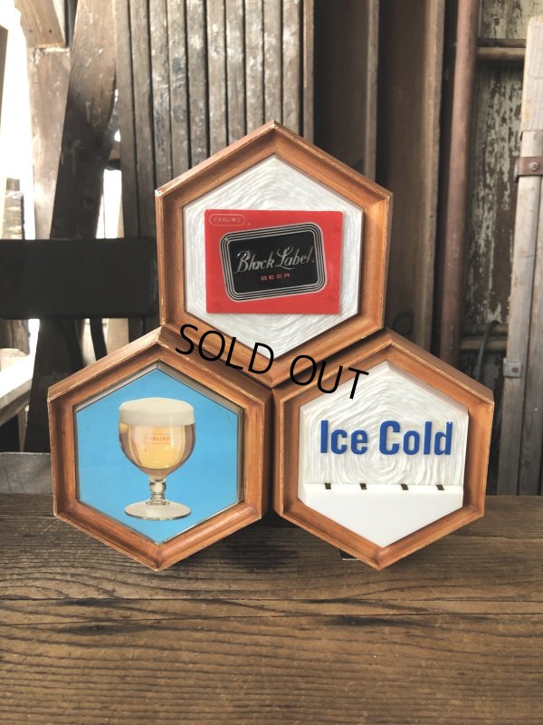 画像1: 60s Vintage CARLING Black Label Beer Ice Cold Counter Top Store Display Light Sign (A517) 