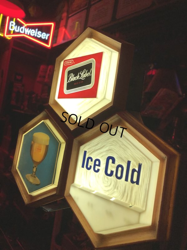 画像15: 60s Vintage CARLING Black Label Beer Ice Cold Counter Top Store Display Light Sign (A517) 