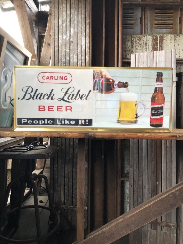 画像2: 60s Vintage CARLING Black Label Beer People Like It! Store Display Light Sign (A518) 