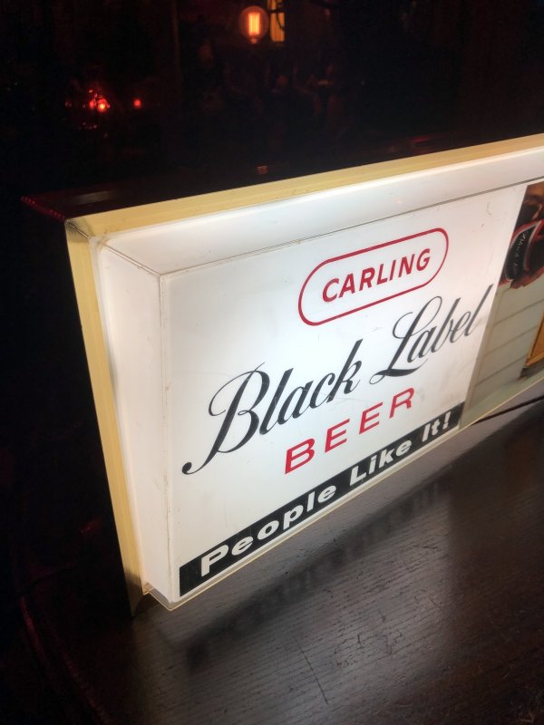 画像27: 60s Vintage CARLING Black Label Beer People Like It! Store Display Light Sign (A518) 
