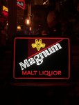 画像1: 80s Vintage Miller Brewing Co MAGNUM Malt Liquor Beer Lighted Store Display Sign (A523)  (1)