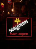 80s Vintage Miller Brewing Co MAGNUM Malt Liquor Beer Lighted Store Display Sign (A523) 