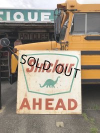 Vintage Original Sinclair Gasoline A HEAD Dino Huge Road Sign HTF! (A532)