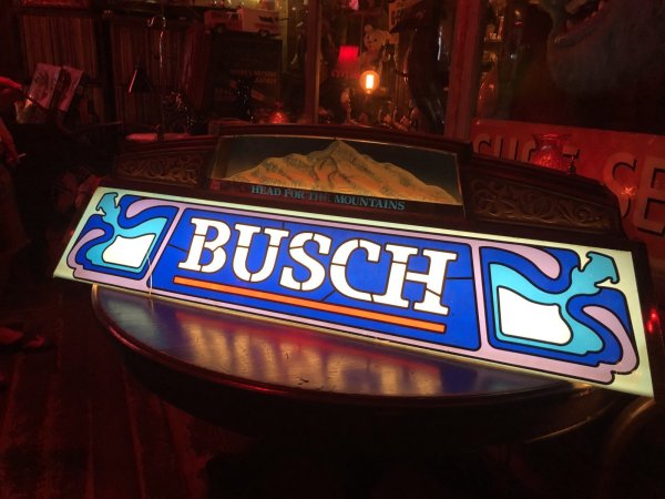 画像2: 80s Advertising Anheuser-Busch BUSCH Beer Billiard Pool Table Light Head for the Mountains (A535)