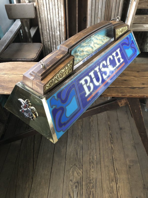画像16: 80s Advertising Anheuser-Busch BUSCH Beer Billiard Pool Table Light Head for the Mountains (A535)