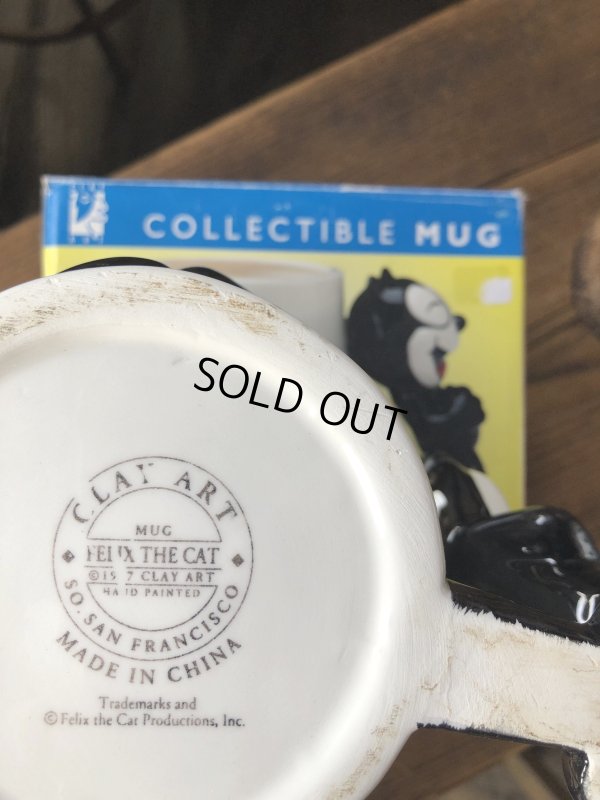 画像4: 90s Vintage Felix The Cat Ceramic 3D Mug Cup w/box (A568)