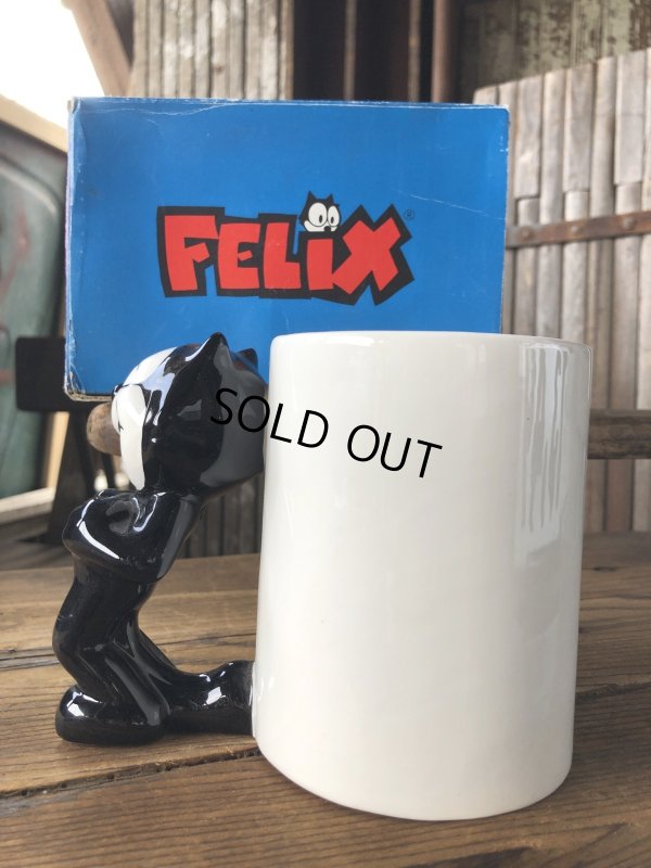 画像3: 90s Vintage Felix The Cat Ceramic 3D Mug Cup w/box (A568)