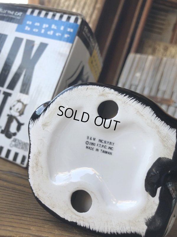 画像5: 90s Vintage Felix The Cat Ceramic Napkin Holder w/box (A567)