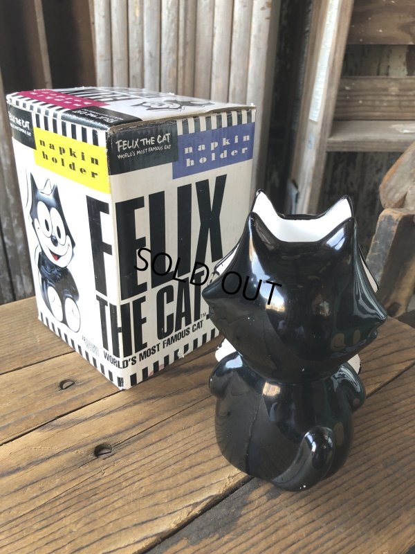 画像3: 90s Vintage Felix The Cat Ceramic Napkin Holder w/box (A567)