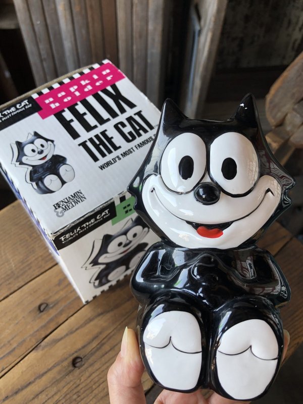 画像10: 90s Vintage Felix The Cat Ceramic Napkin Holder w/box (A567)