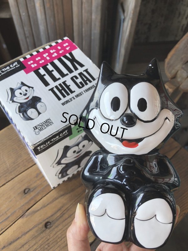画像10: 90s Vintage Felix The Cat Ceramic Napkin Holder w/box (A567)