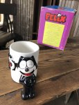 画像2: 90s Vintage Felix The Cat Ceramic 3D Mug Cup w/box (A568) (2)