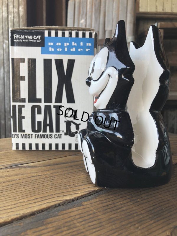 画像2: 90s Vintage Felix The Cat Ceramic Napkin Holder w/box (A567)