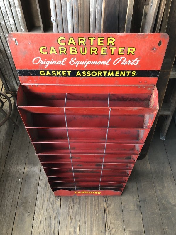 画像5: 40s Vintage Carter Carburetor Genuine Parts Hanging Store Display Cabinet Rack (A579) 