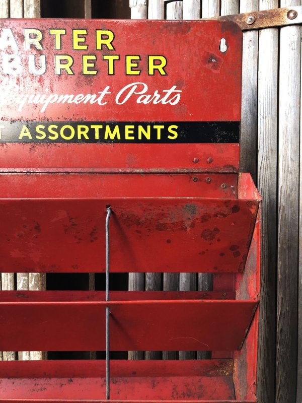 画像4: 40s Vintage Carter Carburetor Genuine Parts Hanging Store Display Cabinet Rack (A579) 