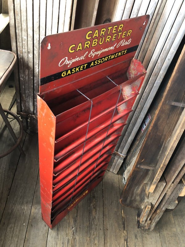 画像9: 40s Vintage Carter Carburetor Genuine Parts Hanging Store Display Cabinet Rack (A579) 