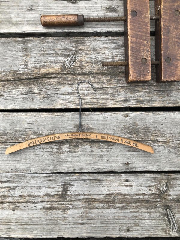 画像5: Vintage USA Advertising Wood Hanger HOLLANDERIZING CLEANS (A596)