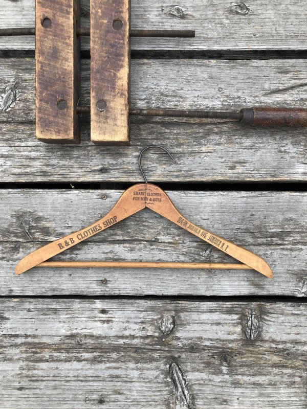 画像6: Vintage USA Advertising Wood Hanger B&B CLOTHES SHOP (A580)