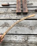Vintage USA Advertising Wood Hanger HOLLANDERIZING CLEANS (A596)
