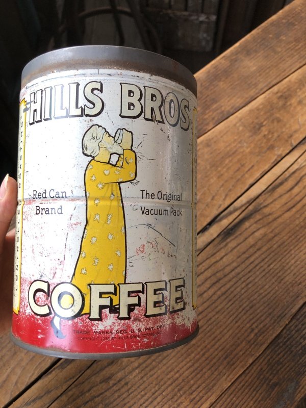 画像1: Vintage Coffee Tin HILLS BROS (A621)