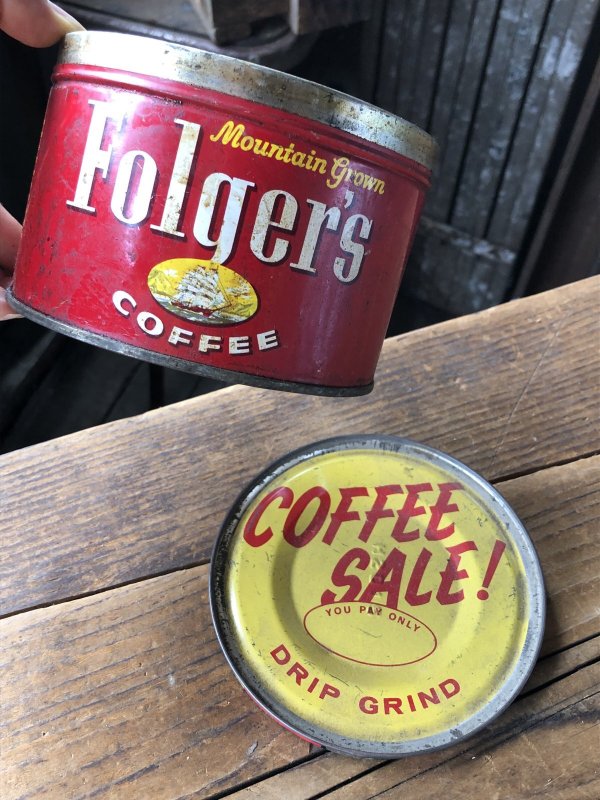 画像1: Vintage Coffee Tin Folger's (A608)