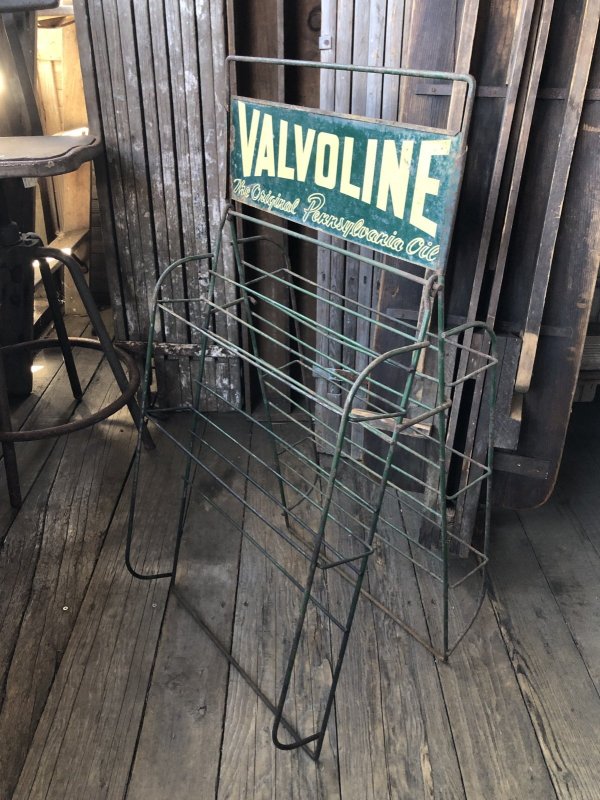 画像10: 40s Vintage Valvoline Motor Oil Can Store Display Rack HTF!! (A627) 