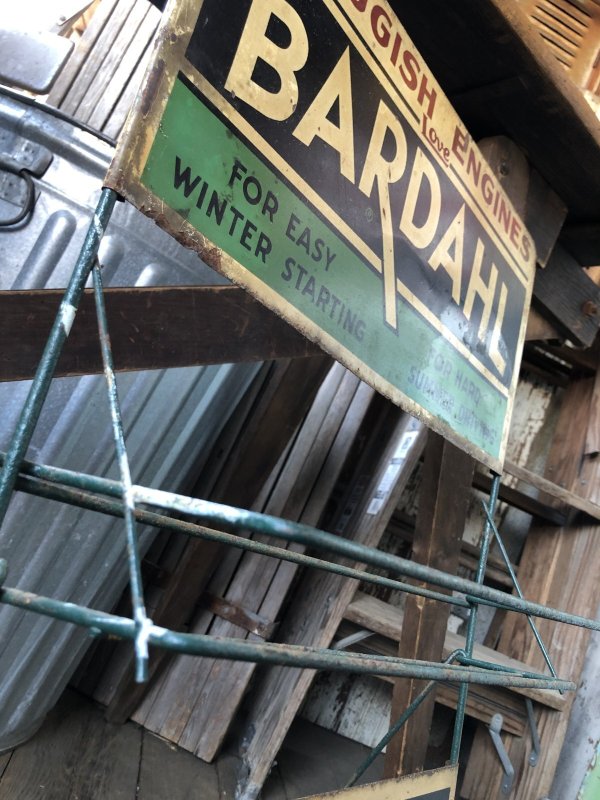 画像17: RARE! 40s Vintage BARDAHL Motor Oil Additive Can Store Display Rack HTF!! (A628) 