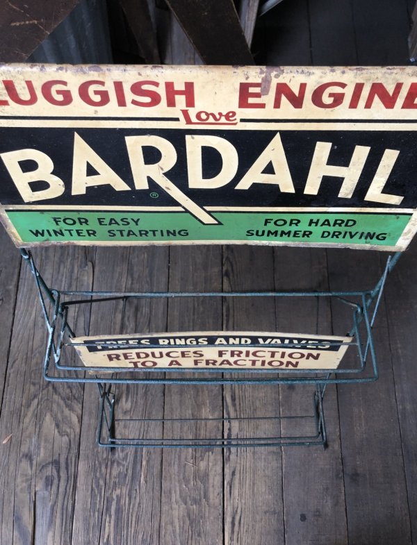画像18: RARE! 40s Vintage BARDAHL Motor Oil Additive Can Store Display Rack HTF!! (A628) 