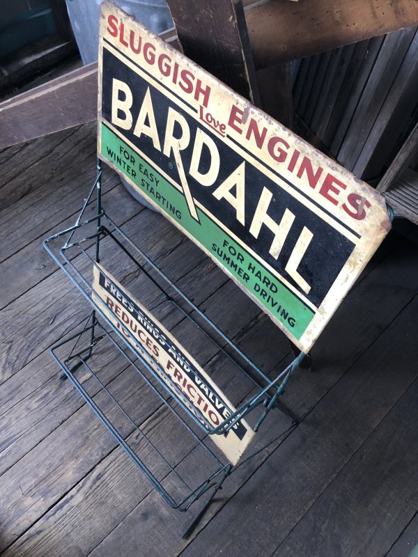 画像8: RARE! 40s Vintage BARDAHL Motor Oil Additive Can Store Display Rack HTF!! (A628) 